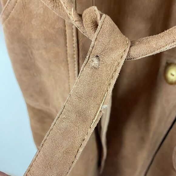 Vintage Women’s Sawyer Of Napa / Long Sheepskin Sheerling Lined Leather Coat 14 - Picture 3 of 16